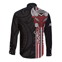 Toitu Te Reo Maori Toitu Te Whenua Toitu Te Tiriti Long Sleeve Button Shirt Maori Warrior New Zealand LT01 - Polynesian Pride