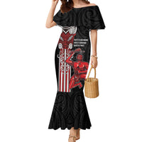 Toitu Te Reo Maori Toitu Te Whenua Toitu Te Tiriti Mermaid Dress Maori Warrior New Zealand LT01 Women Black - Polynesian Pride