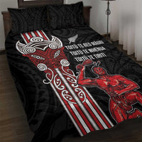 Toitu Te Reo Maori Toitu Te Whenua Toitu Te Tiriti Quilt Bed Set Maori Warrior New Zealand LT01 Black - Polynesian Pride