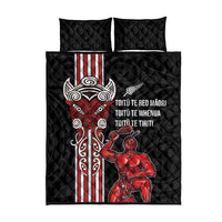 Toitu Te Reo Maori Toitu Te Whenua Toitu Te Tiriti Quilt Bed Set Maori Warrior New Zealand LT01 - Polynesian Pride