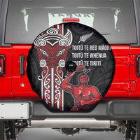 Toitu Te Reo Maori Toitu Te Whenua Toitu Te Tiriti Spare Tire Cover Maori Warrior New Zealand LT01 - Polynesian Pride