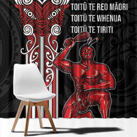 Toitu Te Reo Maori Toitu Te Whenua Toitu Te Tiriti Window Curtain Maori Warrior New Zealand LT01 - Polynesian Pride