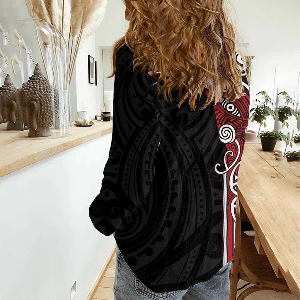 Toitu Te Reo Maori Toitu Te Whenua Toitu Te Tiriti Women Casual Shirt Maori Warrior New Zealand LT01 - Polynesian Pride