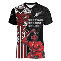 Toitu Te Reo Maori Toitu Te Whenua Toitu Te Tiriti Women V-Neck T-Shirt Maori Warrior New Zealand