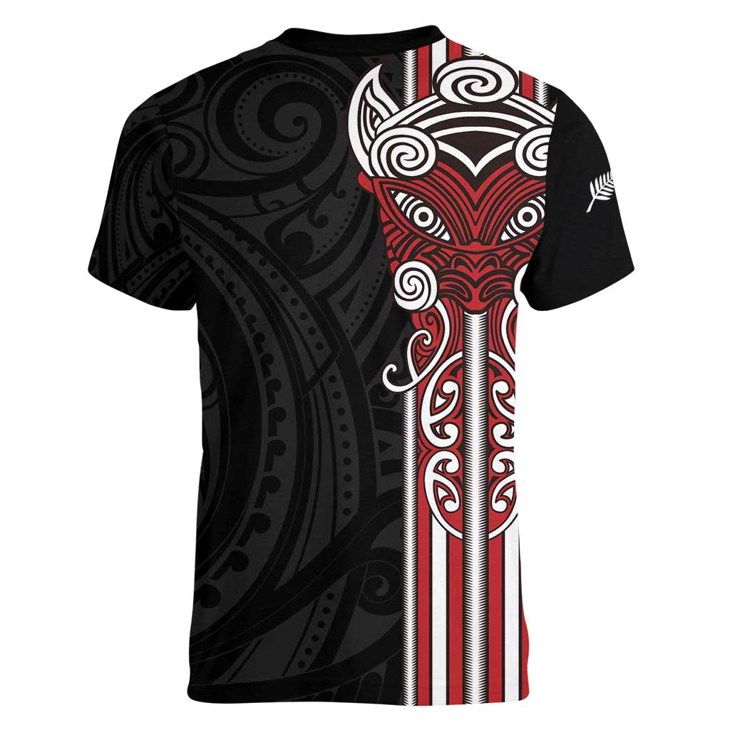 Toitu Te Reo Maori Toitu Te Whenua Toitu Te Tiriti Women V-Neck T-Shirt Maori Warrior New Zealand
