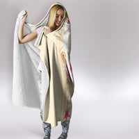 Beige Frangipani Sea Shell Hooded Blanket Starfish Polynesian Pattern - Polynesian Pride