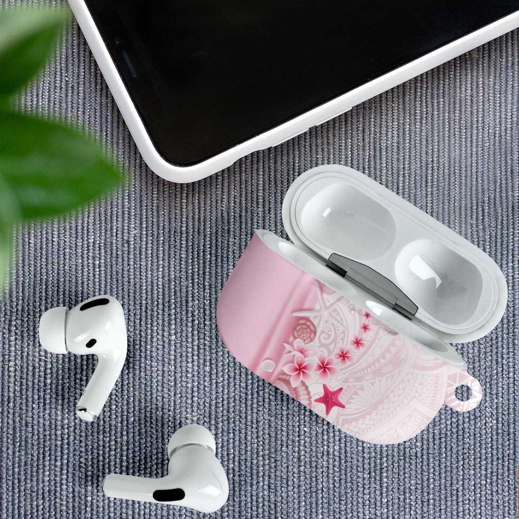 Pink Plumeria Sea Shell AirPods Case Starfish Polynesian Pattern LT01 - Polynesian Pride