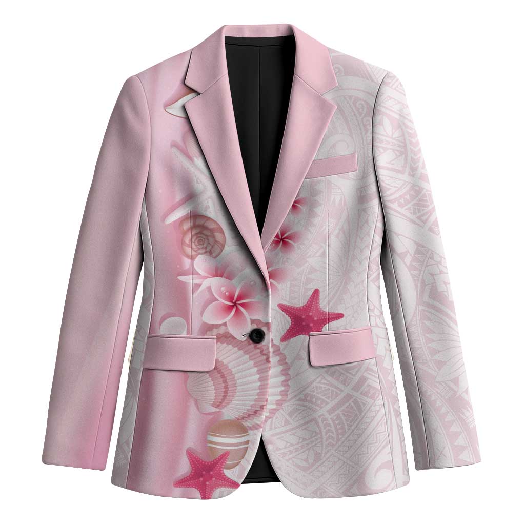 Pink Plumeria Sea Shell Blazer Starfish Polynesian Pattern LT01 Unisex Pink - Polynesian Pride