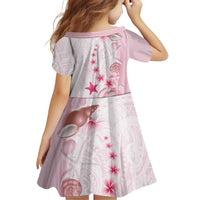 Pink Plumeria Sea Shell Family Matching Summer Maxi Dress and Hawaiian Shirt Starfish Polynesian Pattern - Polynesian Pride