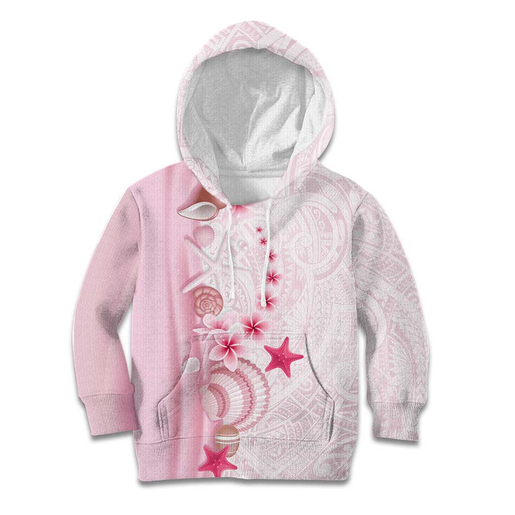 Pink Plumeria Sea Shell Kid Hoodie Starfish Polynesian Pattern LT01 Hoodie Pink - Polynesian Pride