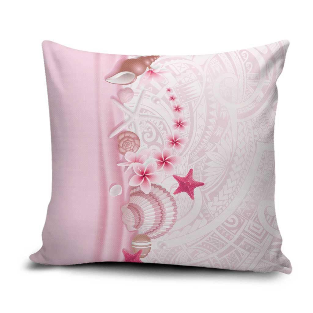 Pink Plumeria Sea Shell Pillow Cover Starfish Polynesian Pattern LT01 Pink - Polynesian Pride