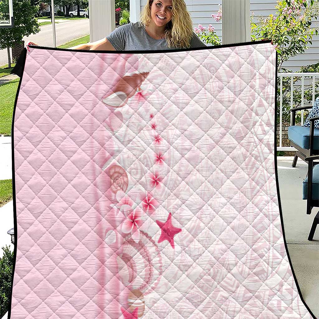 Pink Plumeria Sea Shell Quilt Starfish Polynesian Pattern LT01 Pink - Polynesian Pride