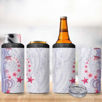 Purple Plumeria Sea Shell 4 in 1 Can Cooler Tumbler Starfish Polynesian Pattern LT01 - Polynesian Pride