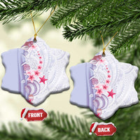 Purple Plumeria Sea Shell Ceramic Ornament Starfish Polynesian Pattern - Polynesian Pride