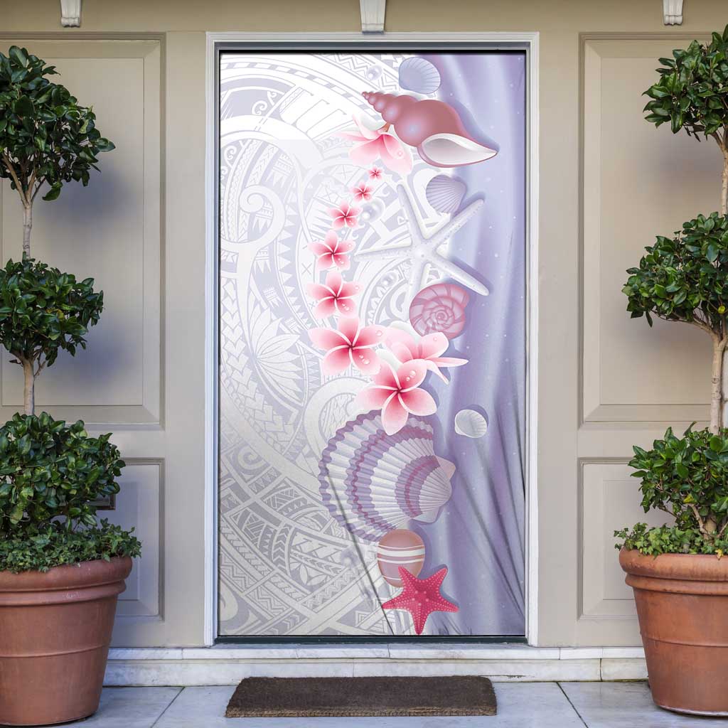 Purple Plumeria Sea Shell Door Cover Starfish Polynesian Pattern LT01 Purple - Polynesian Pride