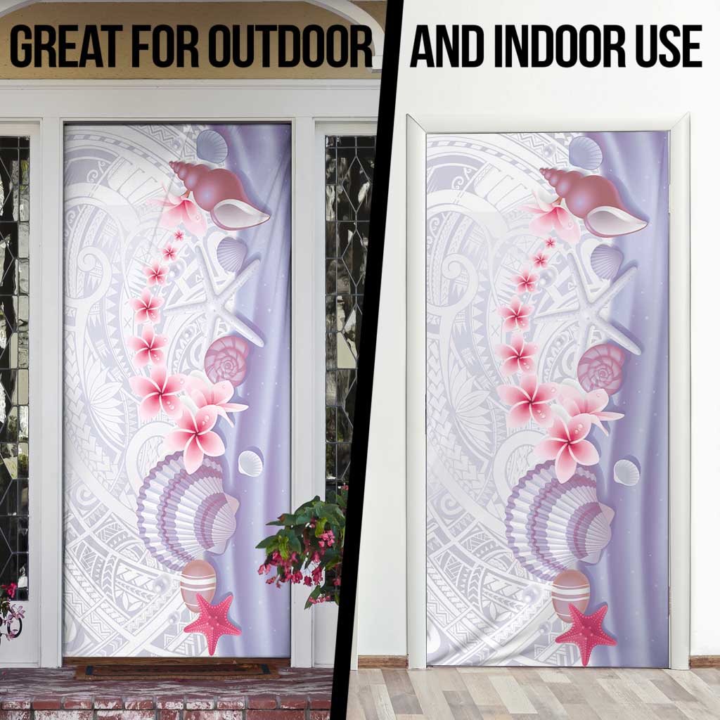 Purple Plumeria Sea Shell Door Cover Starfish Polynesian Pattern - Polynesian Pride