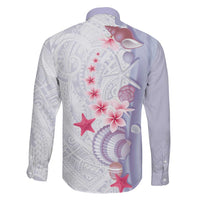 Purple Plumeria Sea Shell Family Matching Mermaid Dress and Hawaiian Shirt Starfish Polynesian Pattern - Polynesian Pride