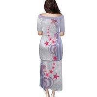 Purple Plumeria Sea Shell Family Matching Puletasi and Hawaiian Shirt Starfish Polynesian Pattern - Polynesian Pride