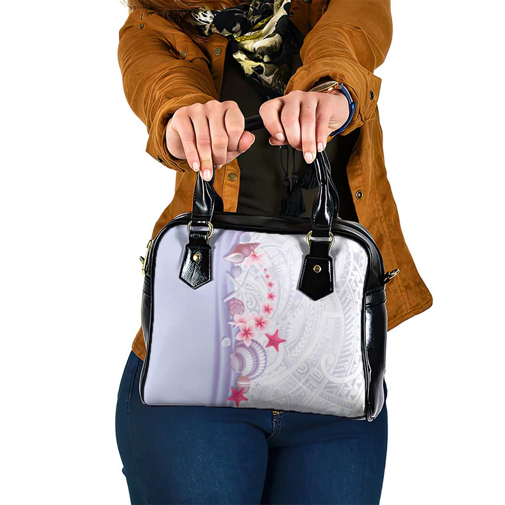 Purple Plumeria Sea Shell Shoulder Handbag Starfish Polynesian Pattern LT01 One Size Purple - Polynesian Pride