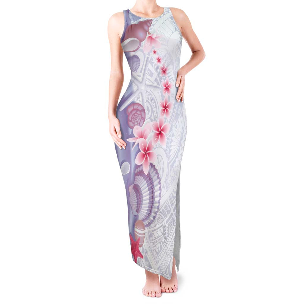 Purple Plumeria Sea Shell Tank Maxi Dress Starfish Polynesian Pattern LT01 Women Purple - Polynesian Pride