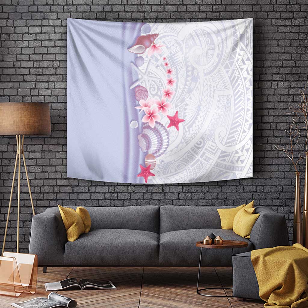 Purple Plumeria Sea Shell Tapestry Starfish Polynesian Pattern LT01 Purple - Polynesian Pride