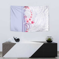 Purple Plumeria Sea Shell Tapestry Starfish Polynesian Pattern - Polynesian Pride