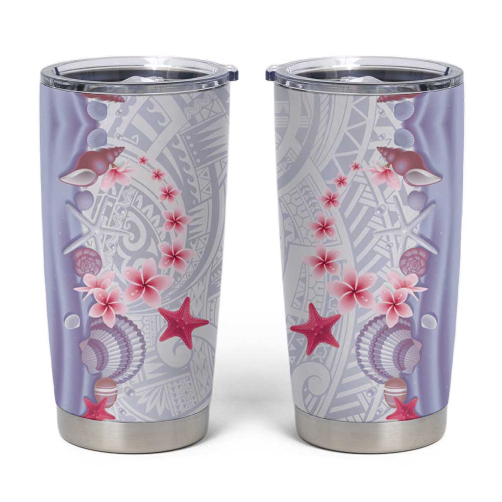 Purple Plumeria Sea Shell Tumbler Cup Starfish Polynesian Pattern LT01 Purple - Polynesian Pride