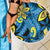 Plumeria Polynesian Pattern Beach Blanket Unique Fantasy Blue Yellow