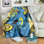Plumeria Polynesian Pattern Blanket Unique Fantasy Blue Yellow