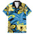 Plumeria Polynesian Pattern Hawaiian Shirt Unique Fantasy Blue Yellow