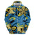Plumeria Polynesian Pattern Hoodie Unique Fantasy Blue Yellow