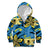 Plumeria Polynesian Pattern Kid Hoodie Unique Fantasy Blue Yellow