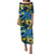 Plumeria Polynesian Pattern Puletasi Unique Fantasy Blue Yellow