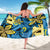 Plumeria Polynesian Pattern Sarong Unique Fantasy Blue Yellow