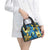 Plumeria Polynesian Pattern Shoulder Handbag Unique Fantasy Blue Yellow