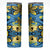 Plumeria Polynesian Pattern Skinny Tumbler Unique Fantasy Blue Yellow