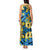 Plumeria Polynesian Pattern Tank Maxi Dress Unique Fantasy Blue Yellow