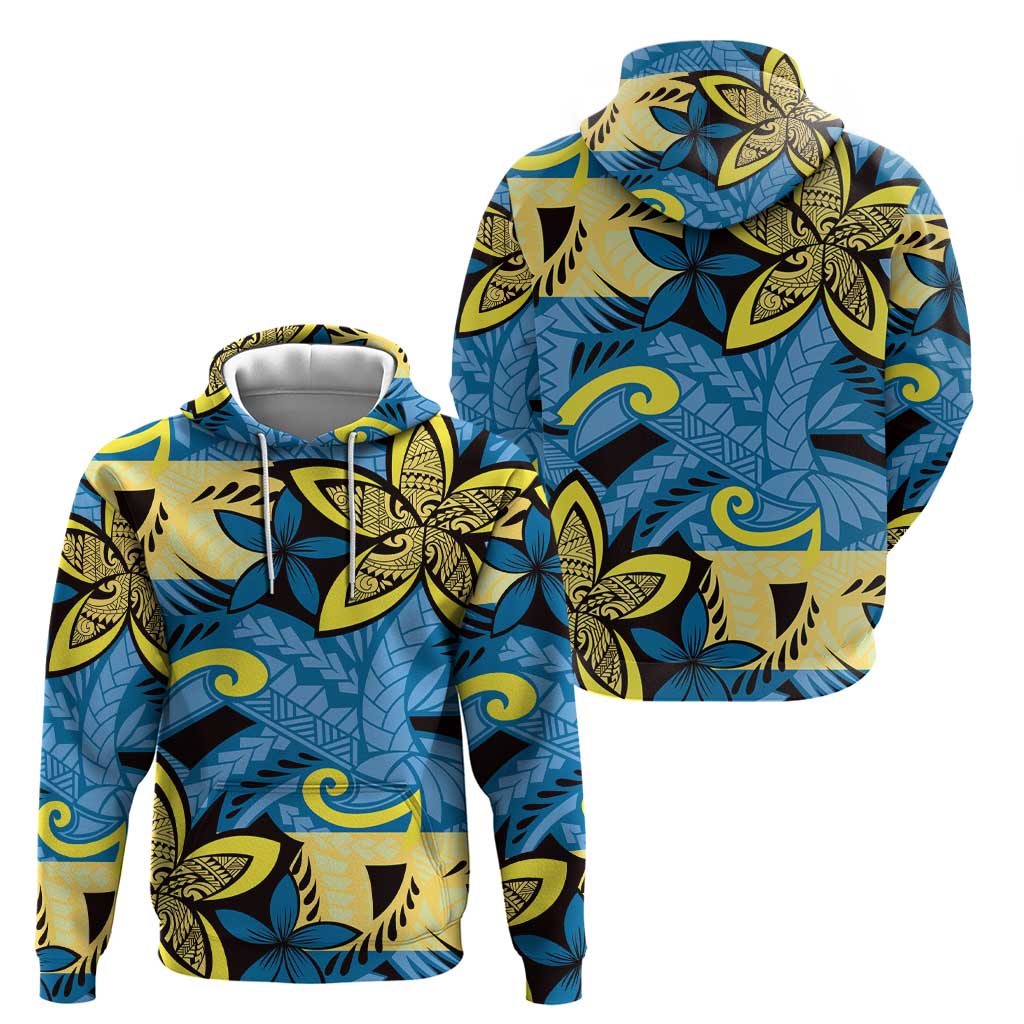 Plumeria Polynesian Pattern Zip Hoodie Unique Fantasy Blue Yellow LT01 - Polynesian Pride
