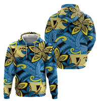 Plumeria Polynesian Pattern Zip Hoodie Unique Fantasy Blue Yellow LT01 - Polynesian Pride