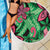 Plumeria Polynesian Pattern Beach Blanket Unique Fantasy Green Pink