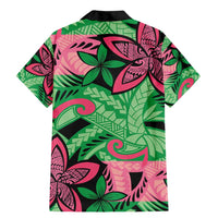 Plumeria Polynesian Pattern Family Matching Mermaid Dress and Hawaiian Shirt Unique Fantasy Green Pink LT01 - Polynesian Pride