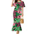 Plumeria Polynesian Pattern Mermaid Dress Unique Fantasy Green Pink