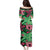 Plumeria Polynesian Pattern Puletasi Unique Fantasy Green Pink