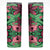 Plumeria Polynesian Pattern Skinny Tumbler Unique Fantasy Green Pink