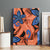 Plumeria Polynesian Pattern Canvas Wall Art Unique Fantasy Orange Blue
