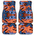 Plumeria Polynesian Pattern Car Mats Unique Fantasy Orange Blue