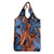 Plumeria Polynesian Pattern Grocery Bag Unique Fantasy Orange Blue