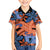 Plumeria Polynesian Pattern Hawaiian Shirt Unique Fantasy Orange Blue