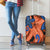Plumeria Polynesian Pattern Luggage Cover Unique Fantasy Orange Blue