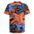 Plumeria Polynesian Pattern Rugby Jersey Unique Fantasy Orange Blue